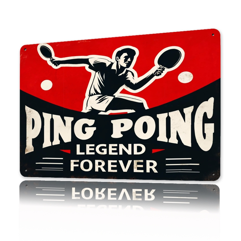 Table Tennis History - Vintage Pong Legend Metal Tin Sign,