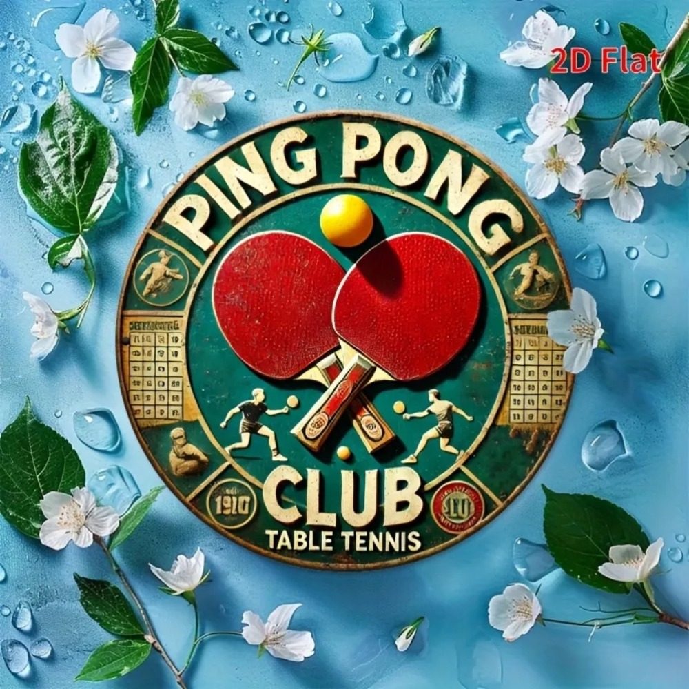 2D Flat Vintage Ping Pong Club - Table Tennis History recension och pris