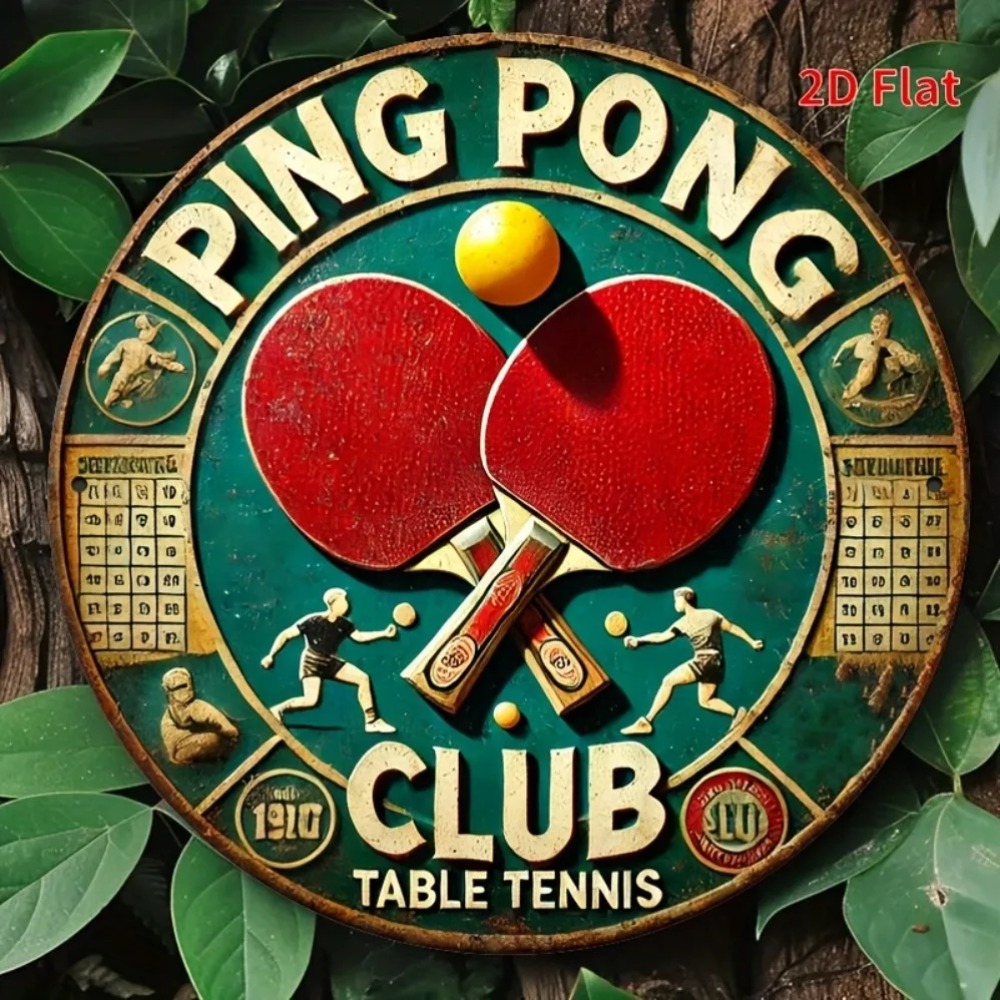 2D Flat Vintage Ping Pong Club - Table Tennis History recension och pris