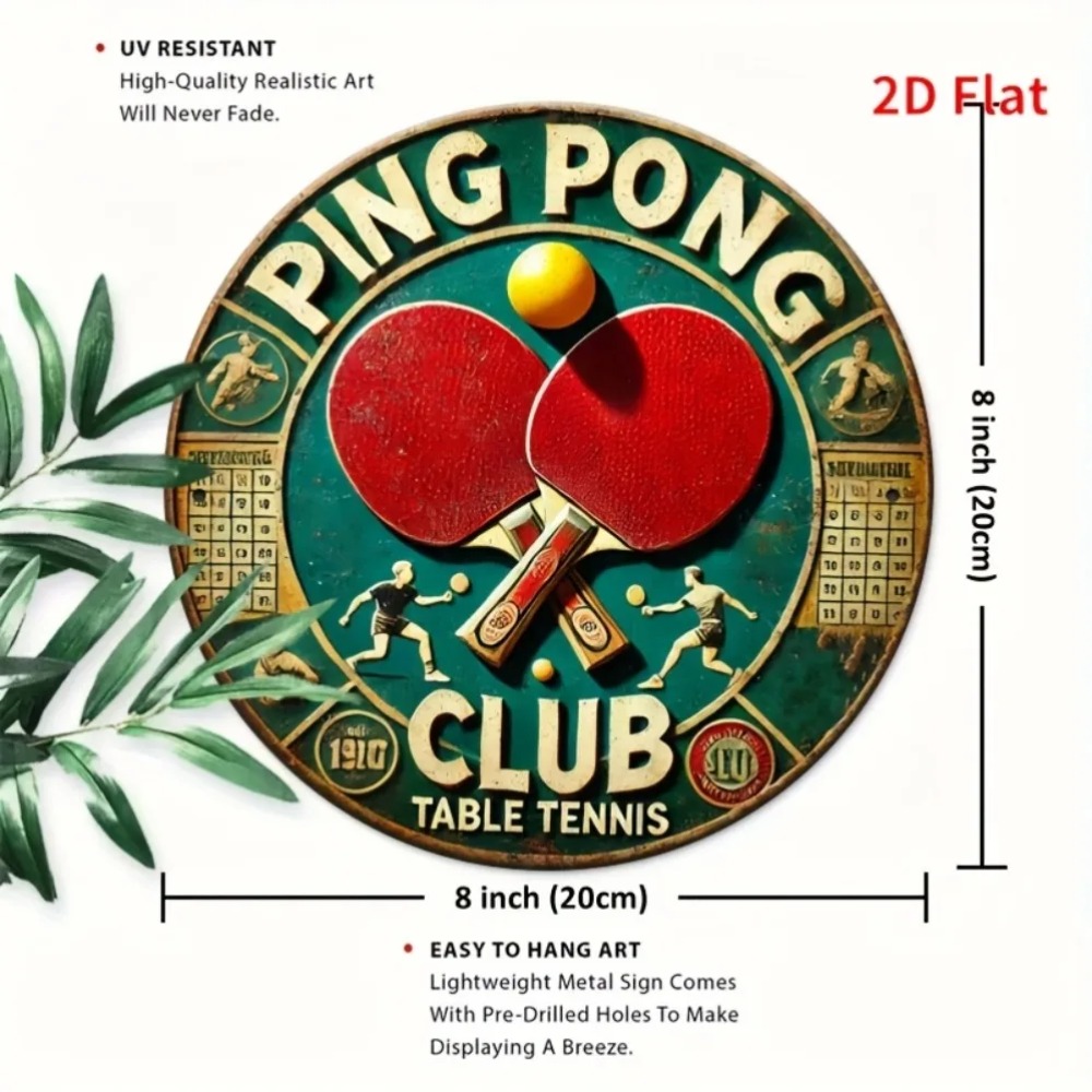 2D Flat Vintage Ping Pong Club - Table Tennis History recension och pris