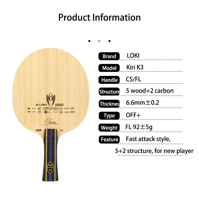 Original LOKI Kirin K3 Table T - Table Tennis History recension och pris